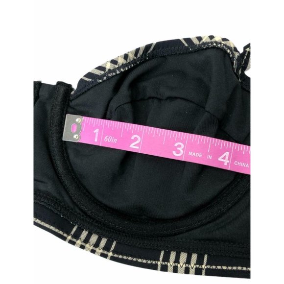 Michael Kors Bra Only Black Beige Sedona Plaid Size 4 NWT Underwire Top White - Picture 12 of 12